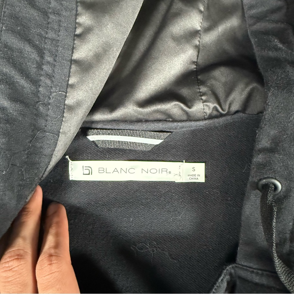 Blanc Noir Yolo Anorak Coat Jacket Womens S Oversized Long Fit Stretch Black - Picture 3 of 11